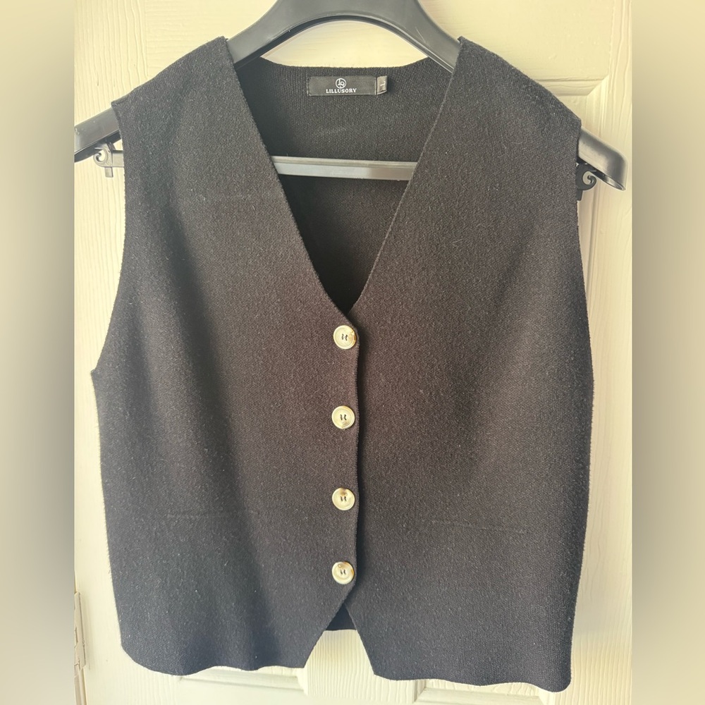 Black Button-Up Vest